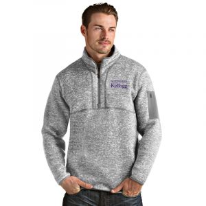 Kellogg Men's Antigua Light Grey Heathered Fortune 1/4 Zip