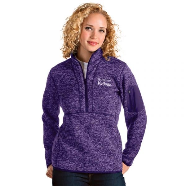 Kellogg Women's Antigua Fortune 1/2 Zip Jacket in Purple Heather