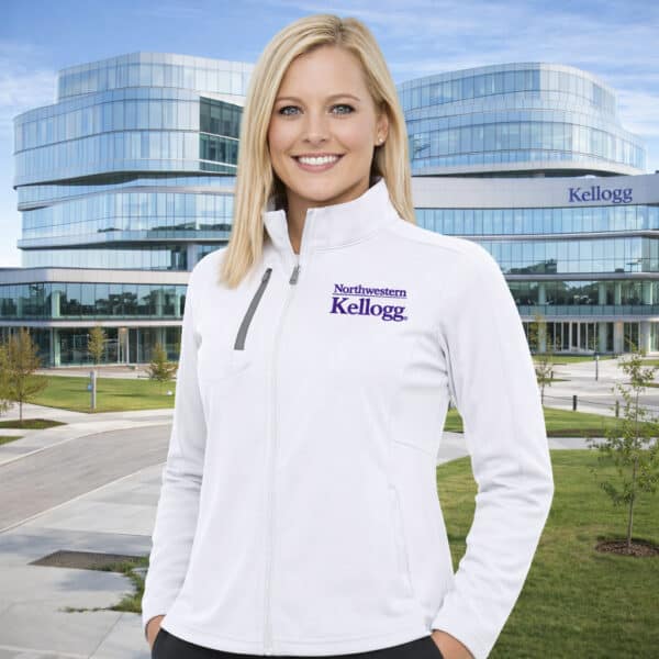 Northwestern I Kellogg Women's Antigua Generation Full Zip Jacket in White