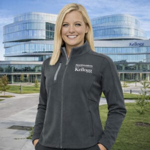 Northwestern I Kellogg Women's Antigua Generation Full Zip Jacket in Carbon Silver