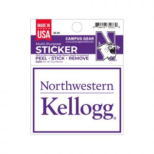 Northwestern University Wildcats Full Color Outside Application 4"X3" Rectangular Multi-Purpose Sticker Design #20 Kellogg