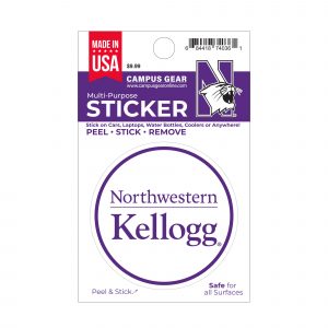 Northwestern University Wildcats Full Color Outside Application 3" Circular Multi-Purpose Sticker Design #25 Kellogg