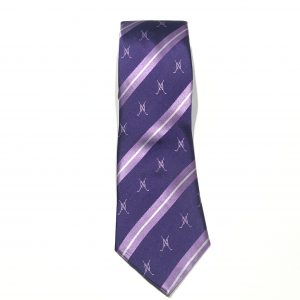 Northwestern University Wildcats Purple & Lavender Stripped Necktie with Golf Design