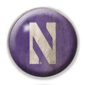 Northwestern University Wildcats 1.35" Vintage Purple Dome Fridge Magnet with Distressed Stylized N Design