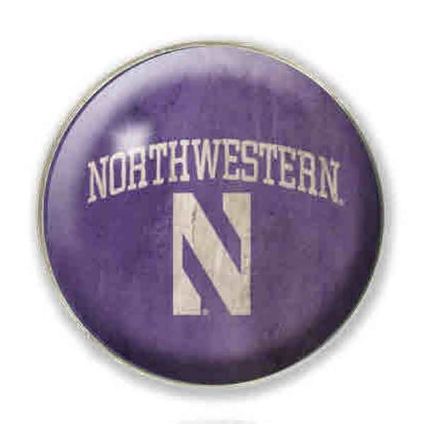 Northwestern University Wildcats 1.35" Vintage Purple Dome Fridge Magnet with Arched Northwestern over Stylized N Design