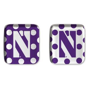 Northwestern University Wildcats 1.25" Square Fridge Magnet set of Two Combo Pack #5