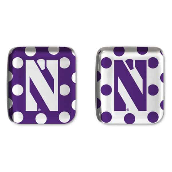 Northwestern University Wildcats 1.25" Square Fridge Magnet set of Two Combo Pack #5