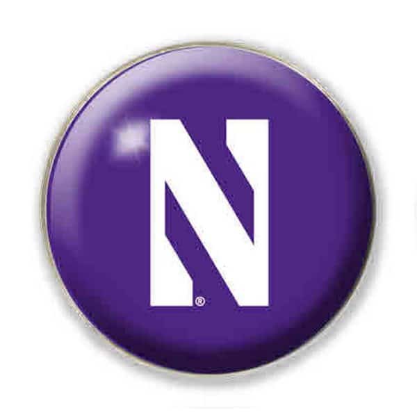 Northwestern University Wildcats 1.35" Purple Dome Fridge Magnet with White Stylized N Design