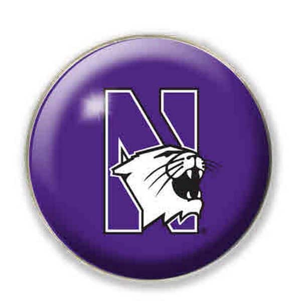 Northwestern University Wildcats 1.35" Purple Dome Fridge Magnet with Multicolor N-Cat Design