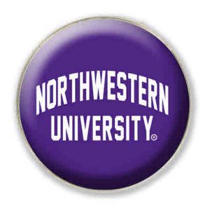 Northwestern University Wildcats 1.35" Purple Fridge Magnet with Arched Northwestern University Design