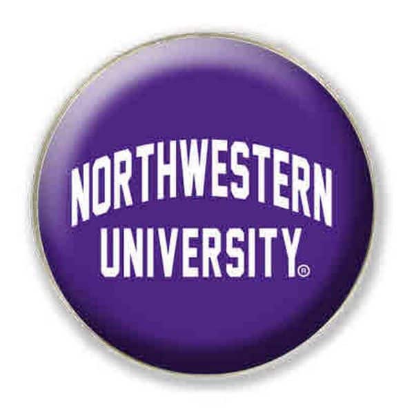 Northwestern University Wildcats 1.35" Purple Fridge Magnet with Arched Northwestern University Design