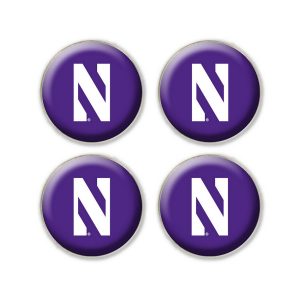 Northwestern University Wildcats 1.35" Dome Fridge Magnet set of Four Combo Pack #1