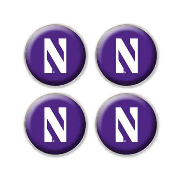 Northwestern University Wildcats 1.35" Dome Fridge Magnet set of Four Combo Pack #1