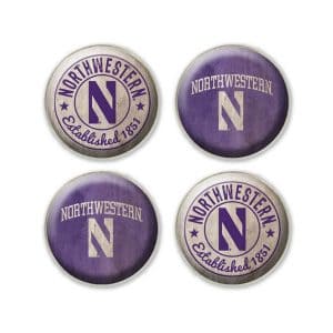Northwestern University Wildcats 1.35" Dome Fridge Magnet set of Four Combo Pack #2