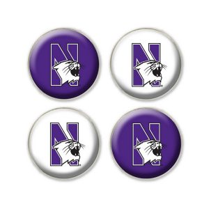 Northwestern University Wildcats 1.35" Dome Fridge Magnet set of Four Combo Pack #4