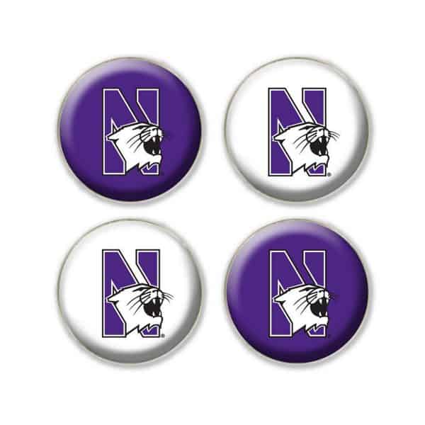 Northwestern University Wildcats 1.35" Dome Fridge Magnet set of Four Combo Pack #4