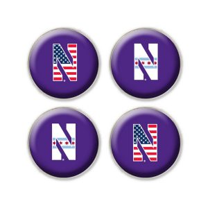 Northwestern University Wildcats 1.35" Dome Fridge Magnet set of Four Combo Pack #6