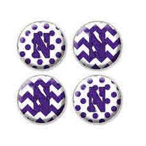 Northwestern University Wildcats 1.35" Dome Fridge Magnet set of Four Combo Pack #7