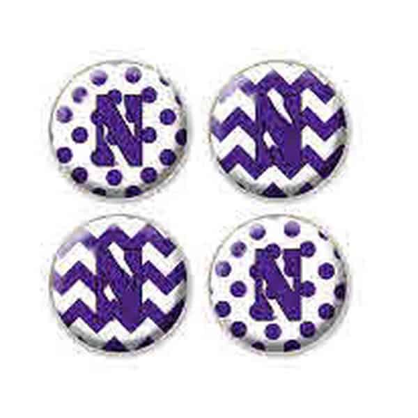 Northwestern University Wildcats 1.35" Dome Fridge Magnet set of Four Combo Pack #7