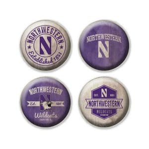 Northwestern University Wildcats 1.35" Dome Fridge Magnet set of Four Combo Pack #9