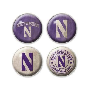 Northwestern University Wildcats 1.35" Dome Fridge Magnet set of Four Combo Pack #11
