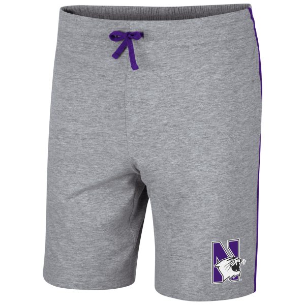 Northwestern University Wildcats Men's Colosseum Heather Grey Dwyer Short with N-Cat Design