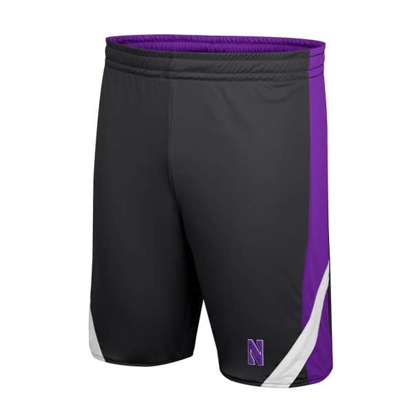 Northwestern University Wildcats Colosseum Men's Black Am I Wrong? Reversible Shorts