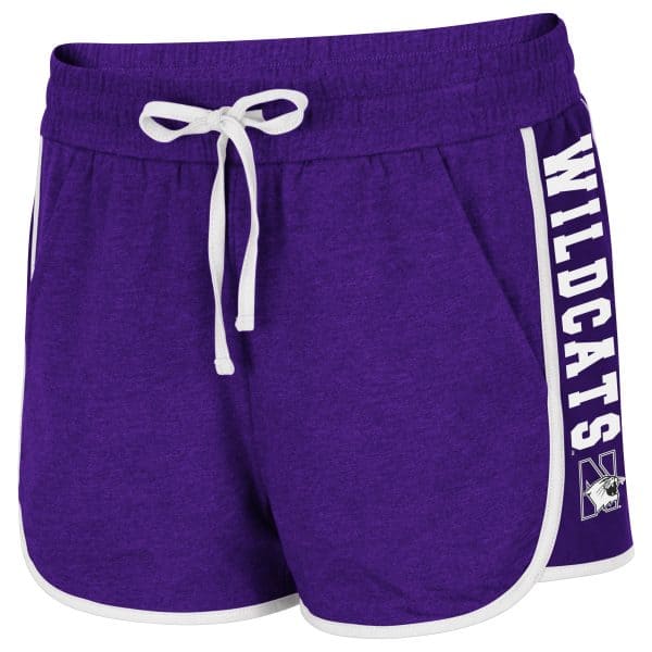 Northwestern University Wildcats Colosseum Ladies Purple Shauna Shorts with N-Cat Design