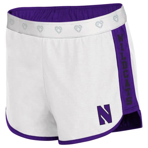 Northwestern University Wildcats Colosseum Women's White Nice Wig Reversible Short