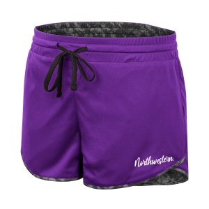 Northwestern University Wildcats Colosseum Ladie's Gray Fun Stuff Reversible Short-Inside
