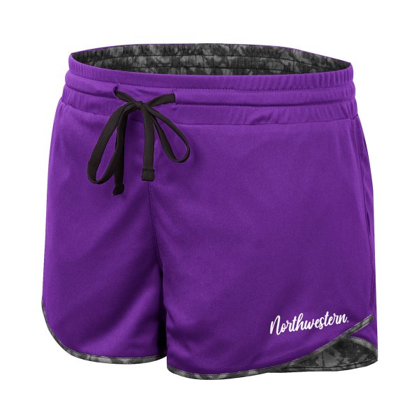 Northwestern University Wildcats Colosseum Ladie's Gray Fun Stuff Reversible Short-Inside