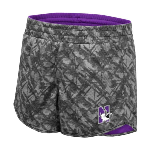 Northwestern University Wildcats Colosseum Ladie's Gray Fun Stuff Reversible Short