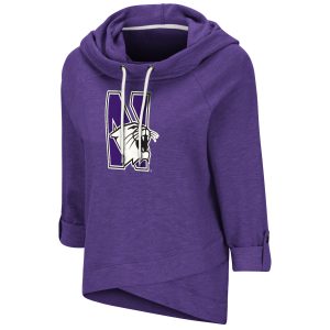 Northwestern University Wildcats Colosseum Ladies Purple Leslie Hooded Pullover