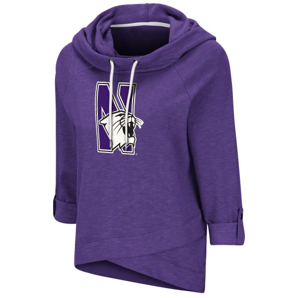 Northwestern University Wildcats Colosseum Ladies Purple Leslie Hooded Pullover