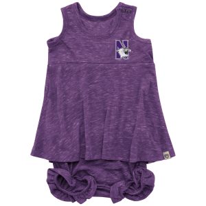 Northwestern University Wildcats Colosseum Infant Snorkasauarus Bloomer Set-Front