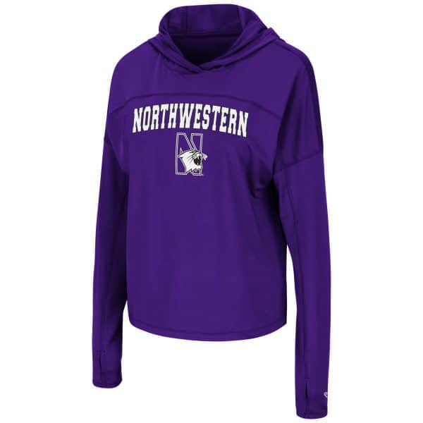 Northwestern University Wildcats Colosseum Ladies Beautiful Hooded L/S Tee