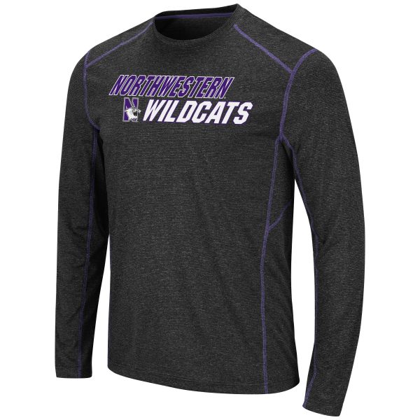 Northwestern University Wildcats Colosseum Men's Black Campaign L/S Tee