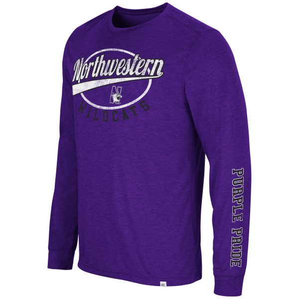 Northwestern University Wildcats Colosseum Men's Far Out! L/S Tee