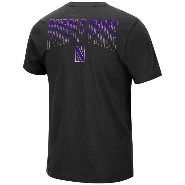 Northwestern University Wildcats Colosseum Men's Black Eagleton S/S Tee -Back