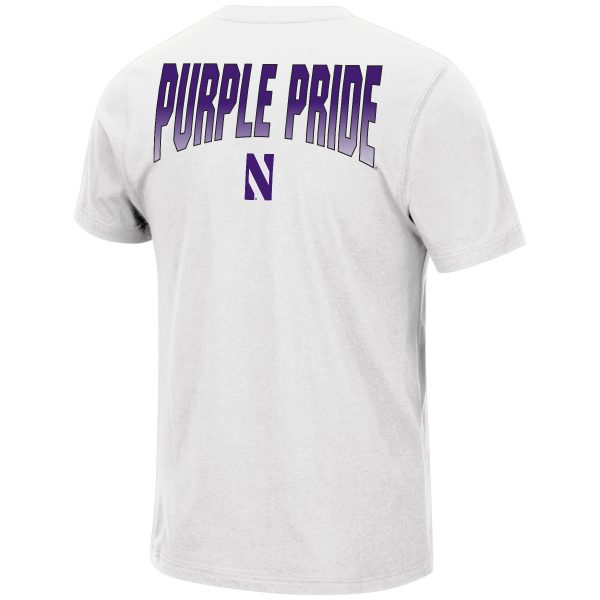 Northwestern University Wildcats Colosseum Men's White Eagleton S/S Tee -Back