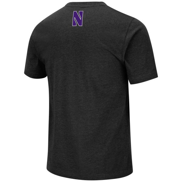 Northwestern University Wildcats Colosseum Men's Black Swanson S/S Tee-Back