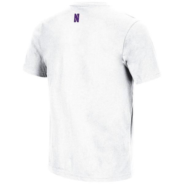Northwestern University Wildcats Colosseum Men's White Hungus S/S Tee-Back Side