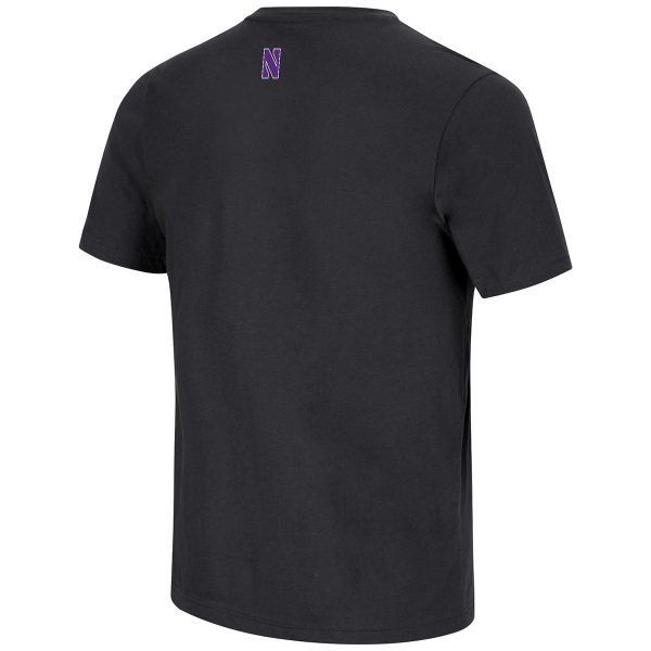 Northwestern University Wildcats Colosseum Men's Black Hungus S/S Tee-Back Side