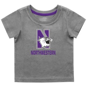 Northwestern University Wildcats Colosseum Infant Boys Gray S/S T-Shirt with N-Cat Over Northwestern