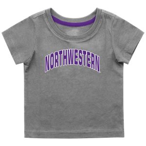 Northwestern University Wildcats Colosseum Infant Boys Gray S/S T-Shirt with Arched Northwestern Design