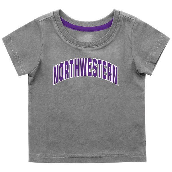 Northwestern University Wildcats Colosseum Infant Boys Gray S/S T-Shirt with Arched Northwestern Design