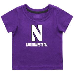 Northwestern University Wildcats Colosseum Infant Boys Purple S/S T-Shirt with Stylized N Over Northwestern