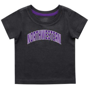 Northwestern University Wildcats Colosseum Infant Boys Black S/S T-Shirt with Arched Northwestern Design