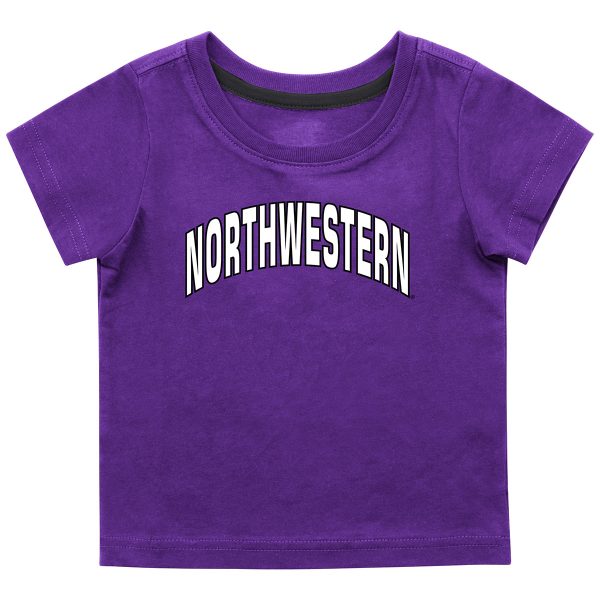 Northwestern University Wildcats Colosseum Infant Boys Purple S/S T-Shirt with Arched Northwestern Design