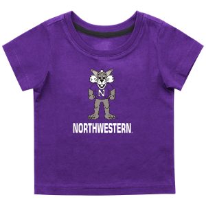 Northwestern University Wildcats Colosseum Infant Boys Purple S/S T-Shirt with Willie The Cat Over Northwestern